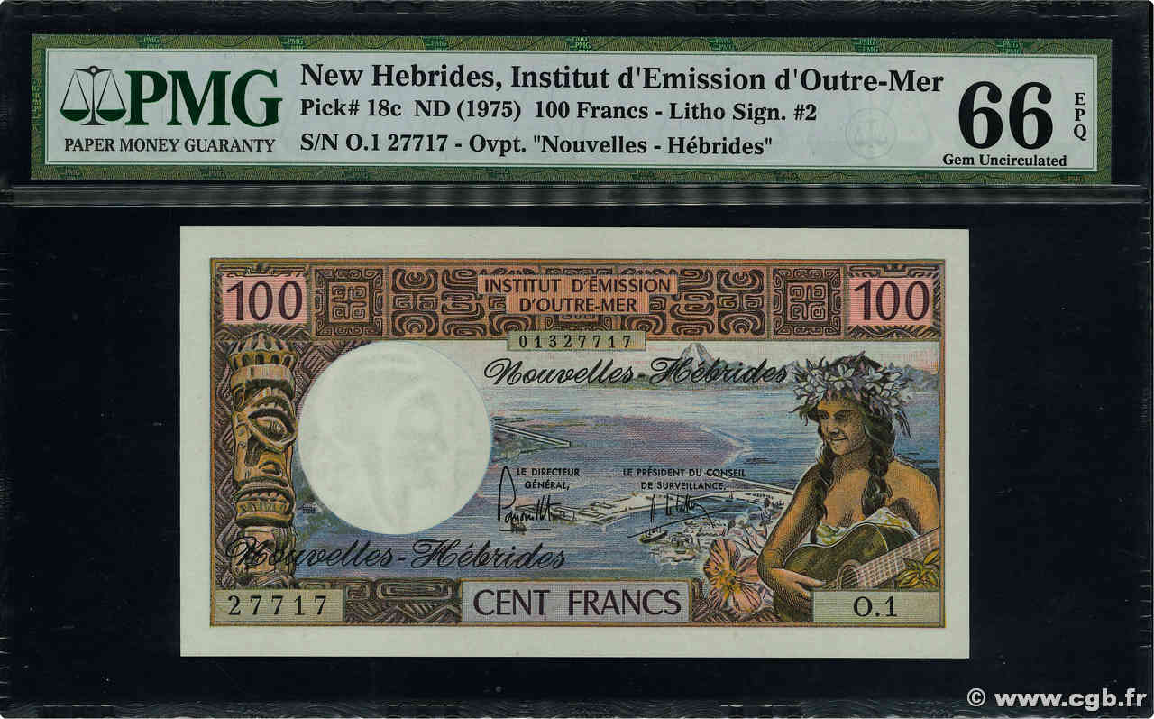 100 Francs NOUVELLES HÉBRIDES  1975 P.18c NEUF