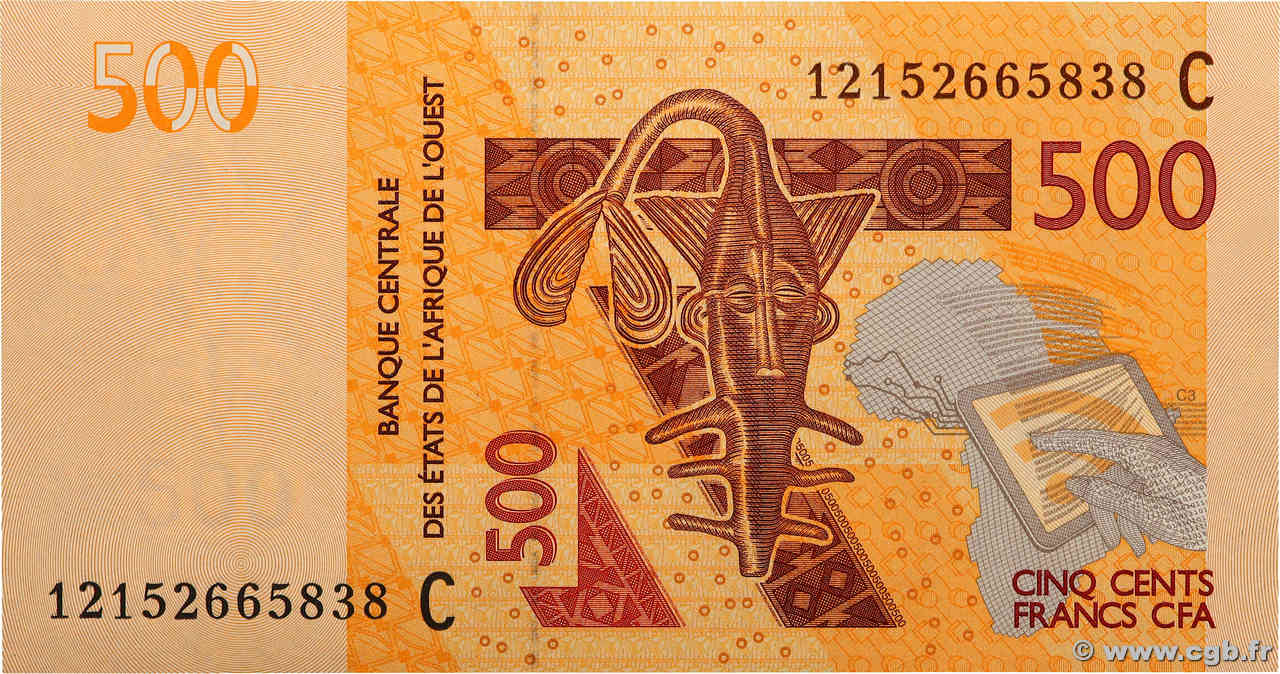 500 Francs ÉTATS DE L AFRIQUE DE L OUEST  2012 P.319Ca NEUF