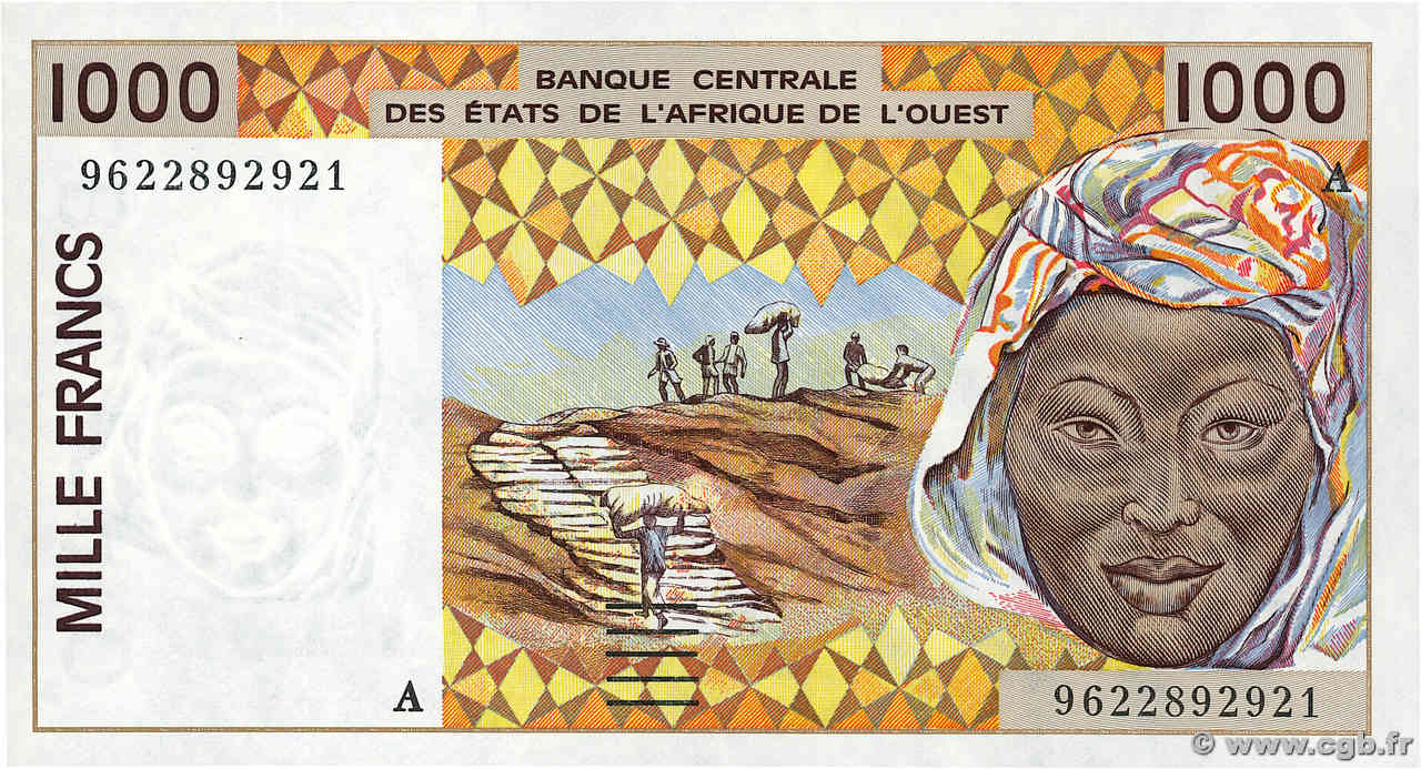 1000 Francs WEST AFRICAN STATES  1996 P.111Af UNC