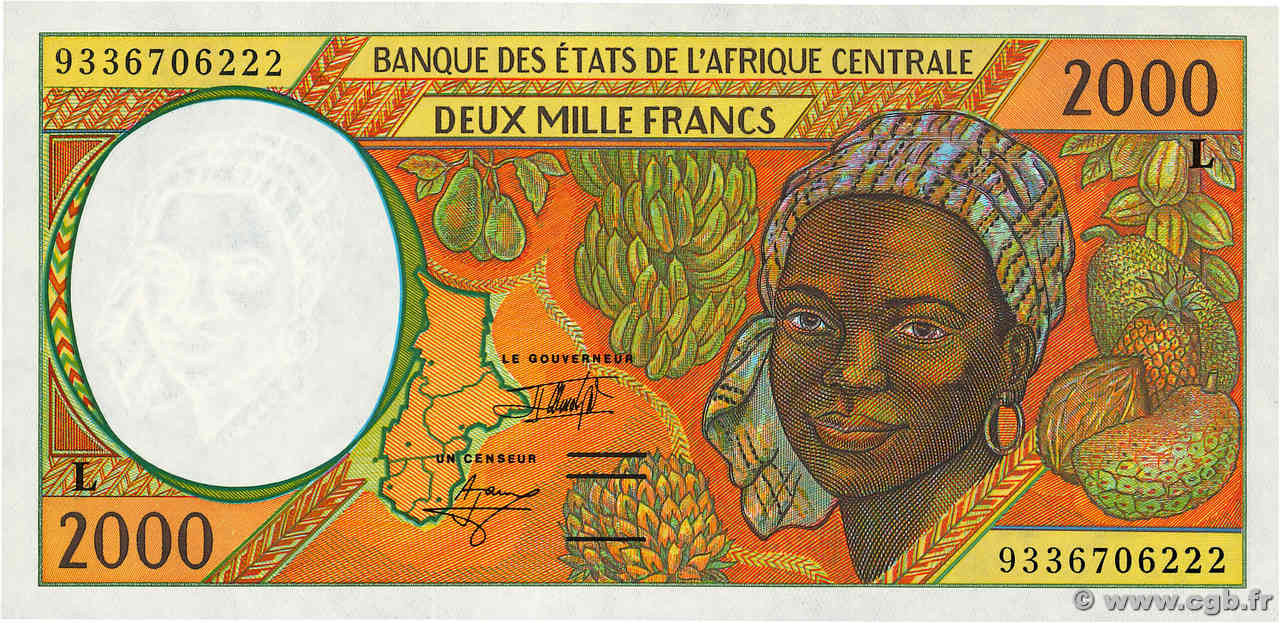 2000 Francs ESTADOS DE ÁFRICA CENTRAL
  1993 P.403La FDC