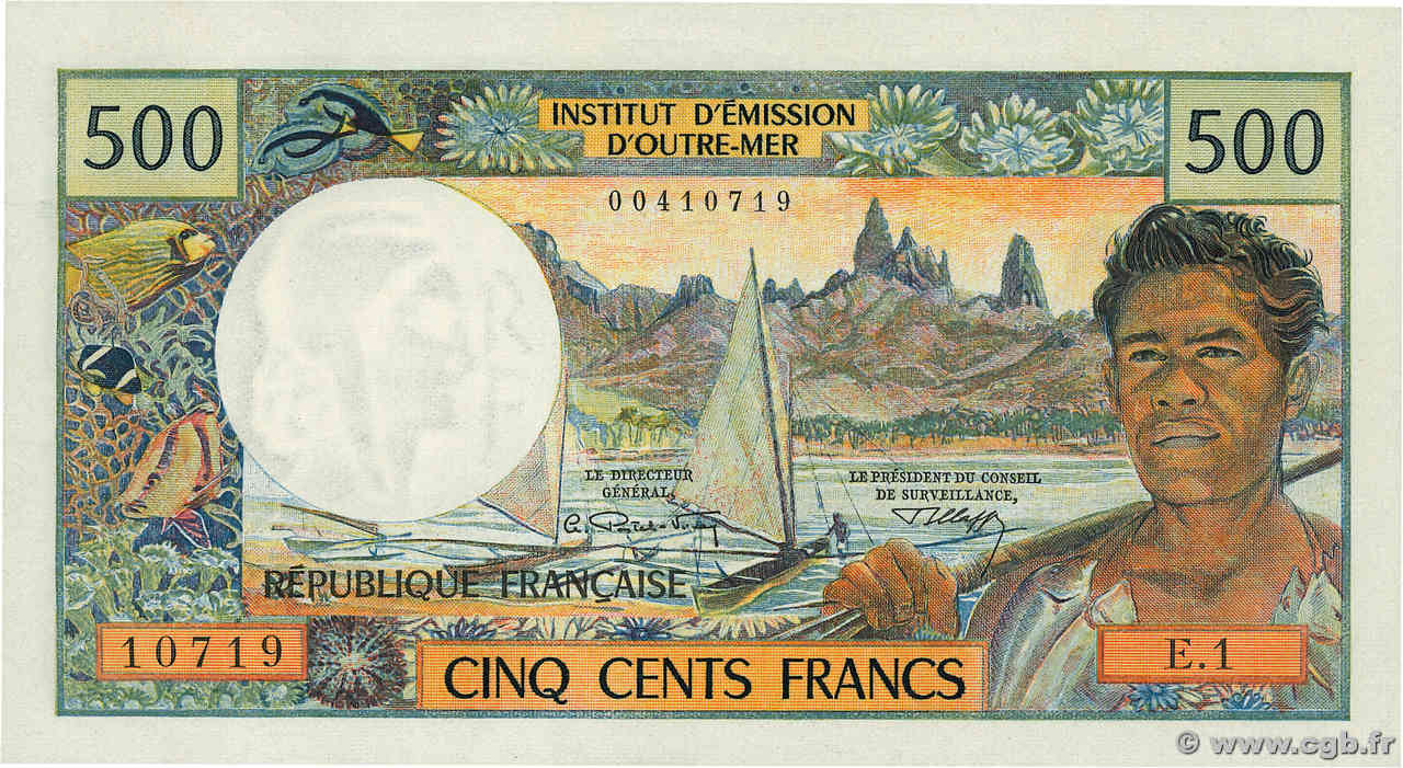 500 Francs TAHITI  1970 P.25a SPL+