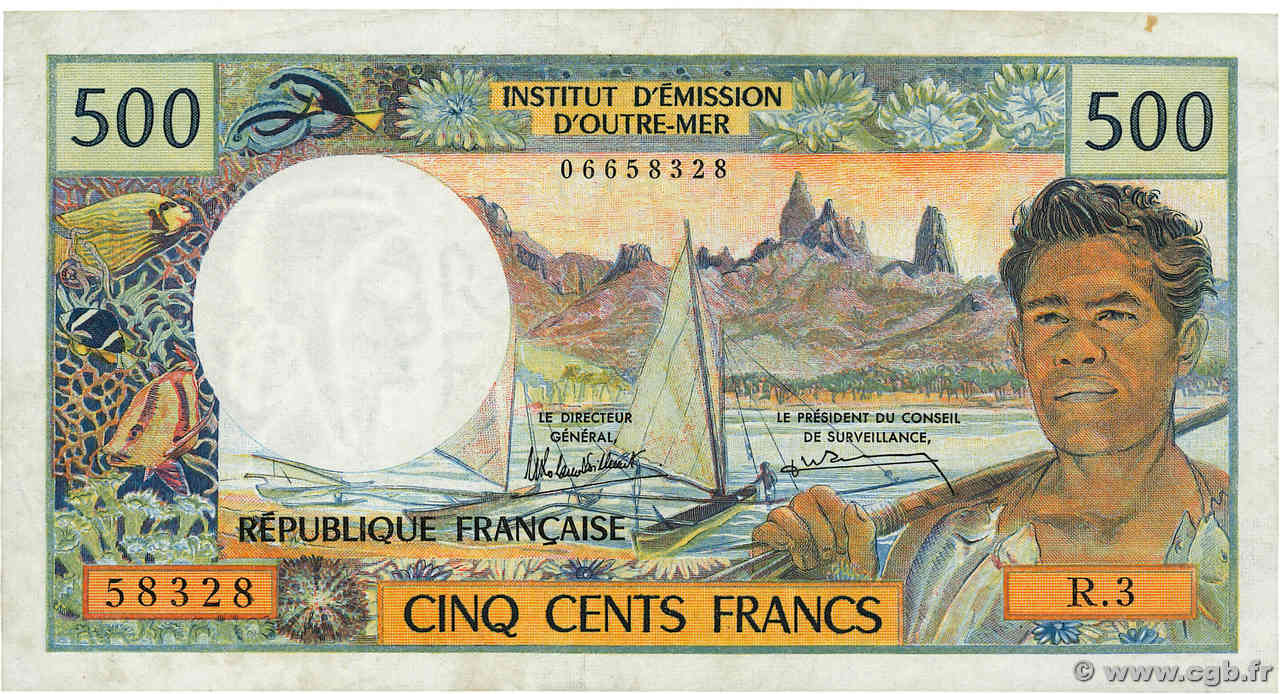 500 Francs TAHITI  1985 P.25d TB+