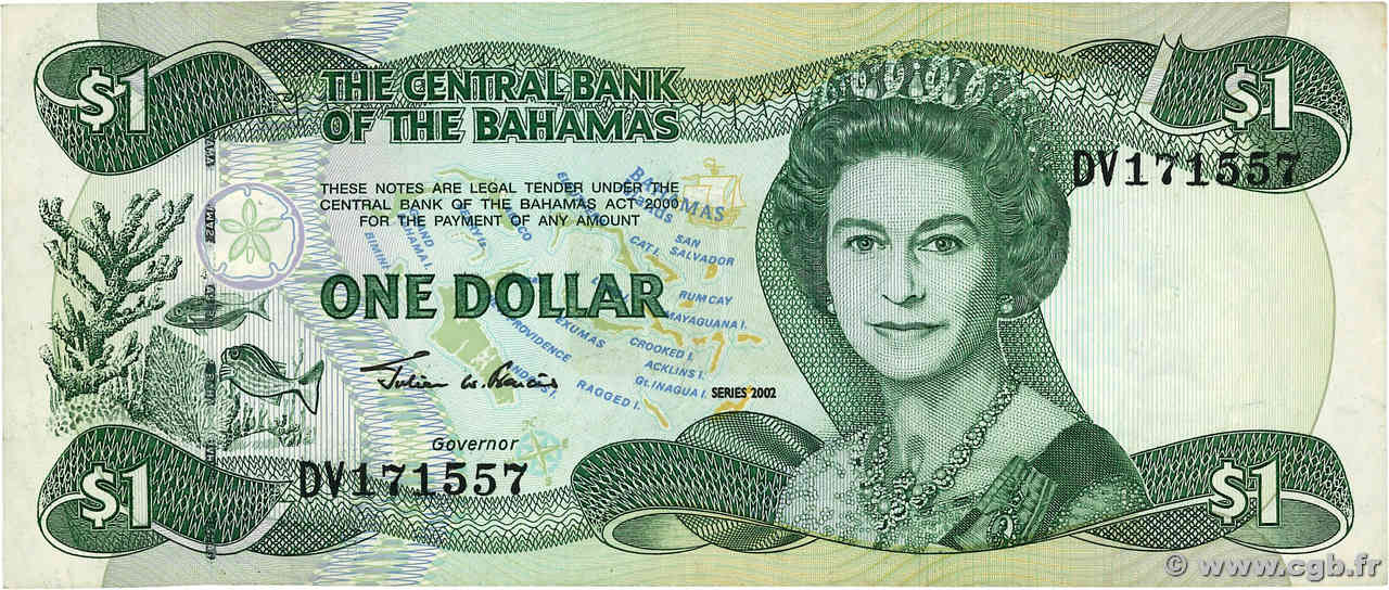 1 Dollar BAHAMAS  2002 P.70 EBC