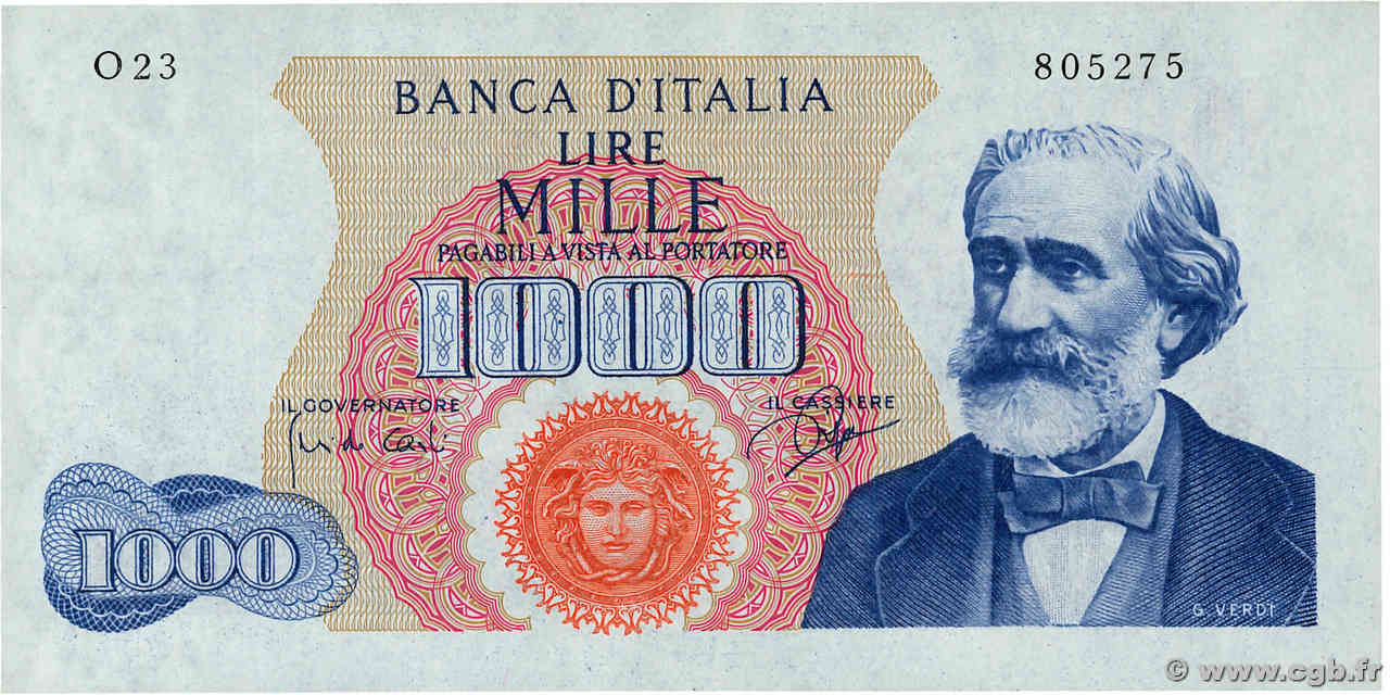 1000 Lire ITALIA  1964 P.096c EBC+