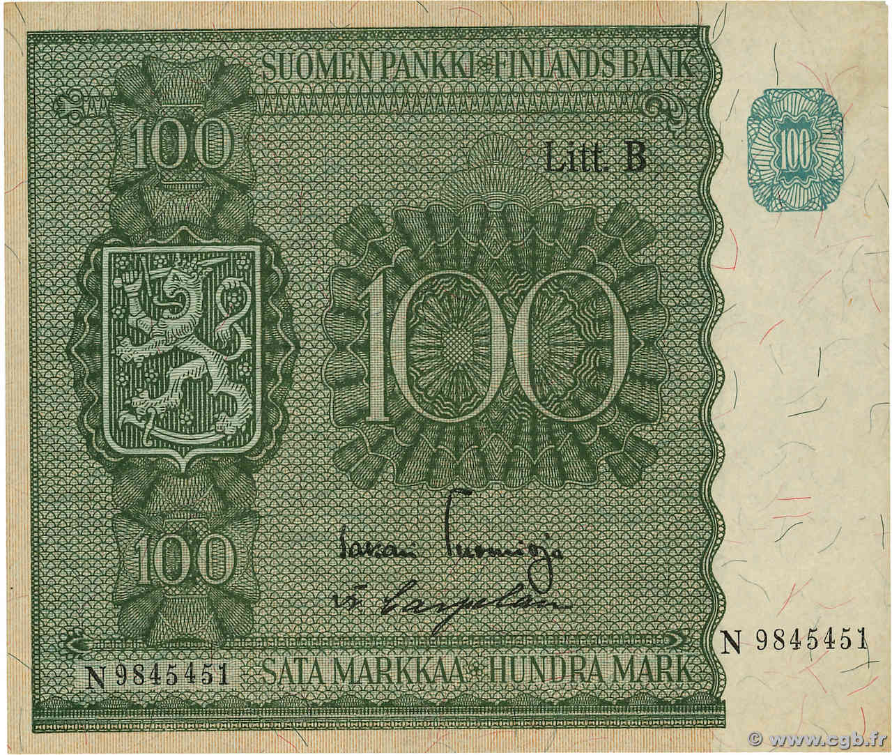 100 Markkaa FINLANDIA  1945 P.088 AU+