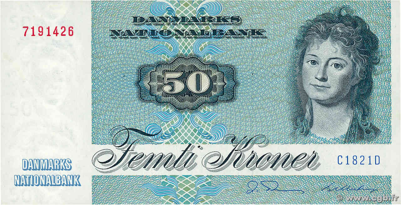 50 Kroner DINAMARCA  1982 P.050e SC+