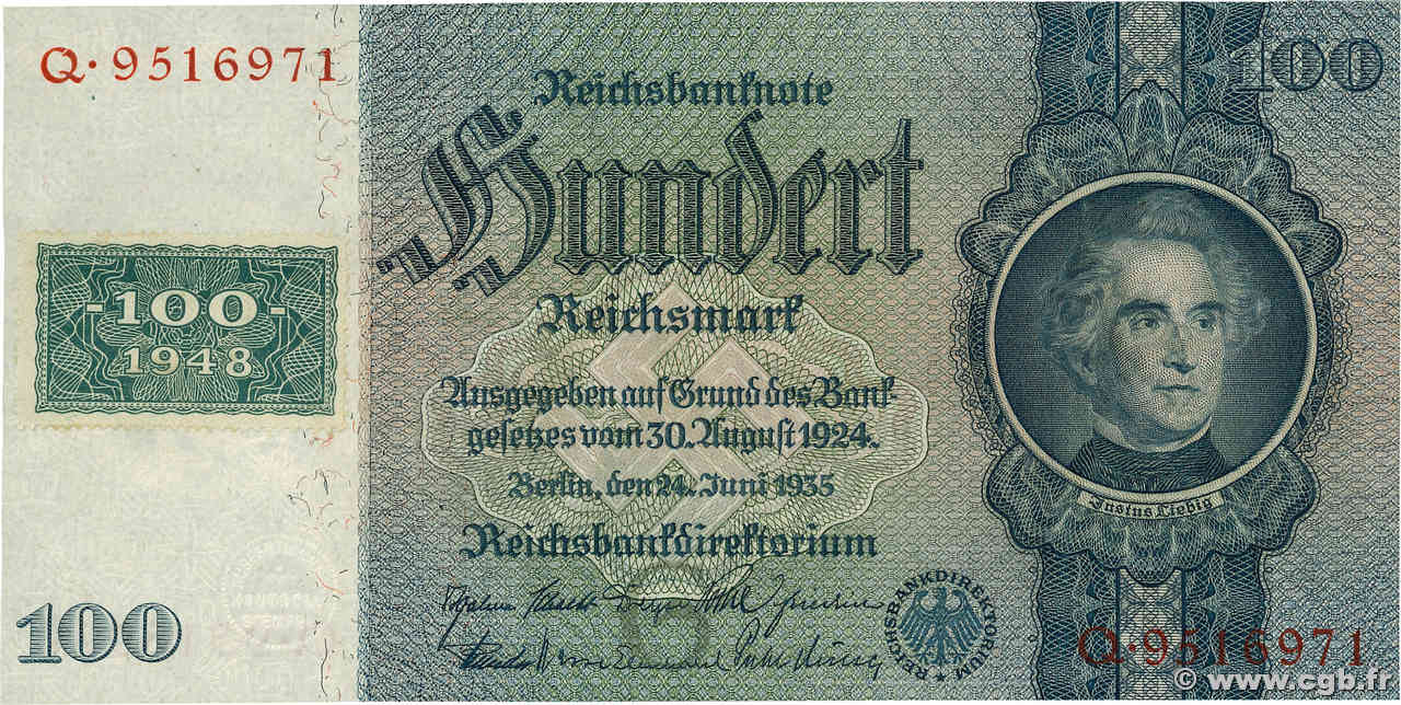 100 Deutsche Mark ALLEMAGNE RÉPUBLIQUE DÉMOCRATIQUE  1948 P.07a pr.NEUF