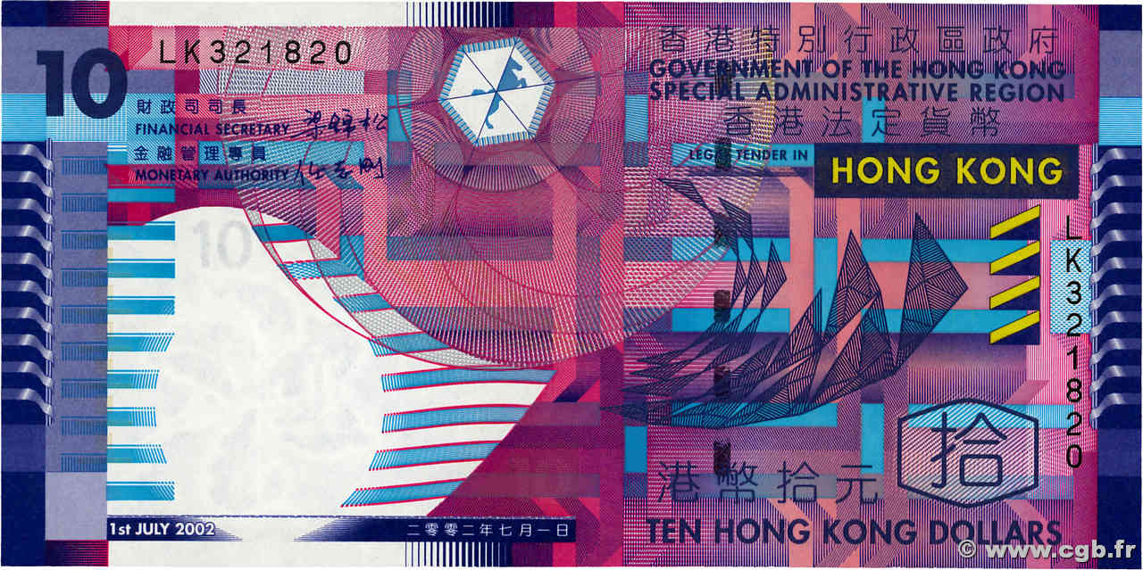 10 Dollars HONG KONG  2002 P.400a NEUF