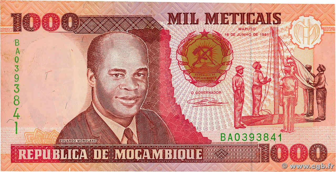 1000 Meticais MOZAMBICO  1991 P.135 q.FDC