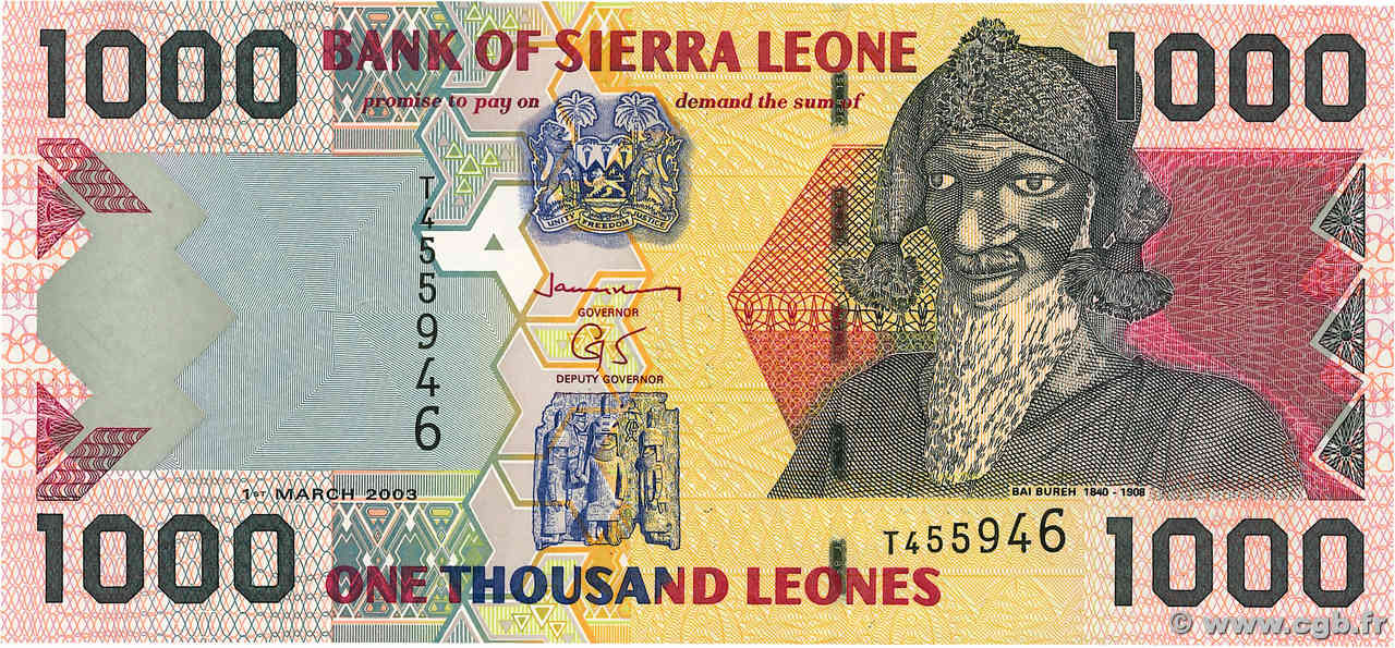 1000 Leones SIERRA LEONE  2003 P.24b NEUF