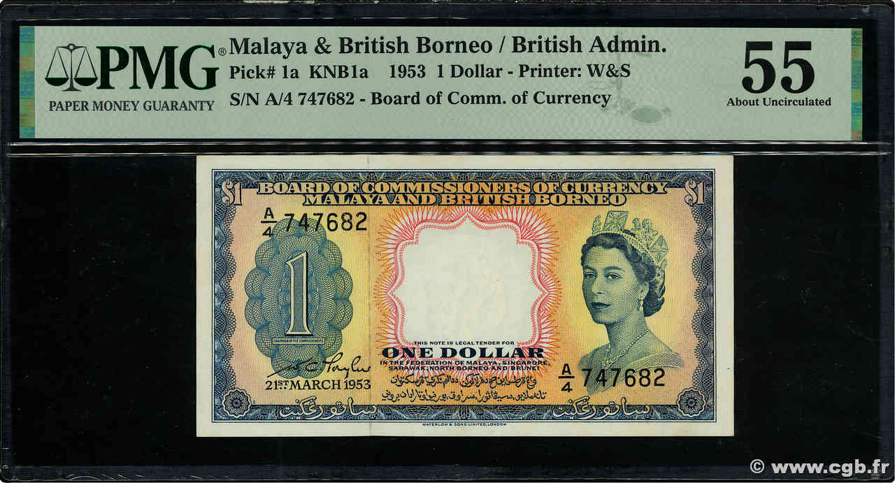 1 Dollar MALAYA and BRITISH BORNEO  1953 P.01a AU