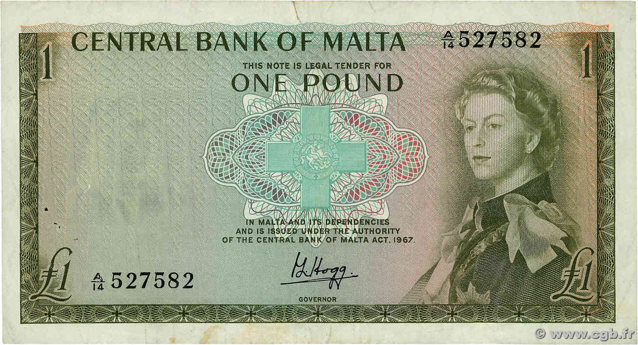 1 Pound MALTA  1969 P.29a F+