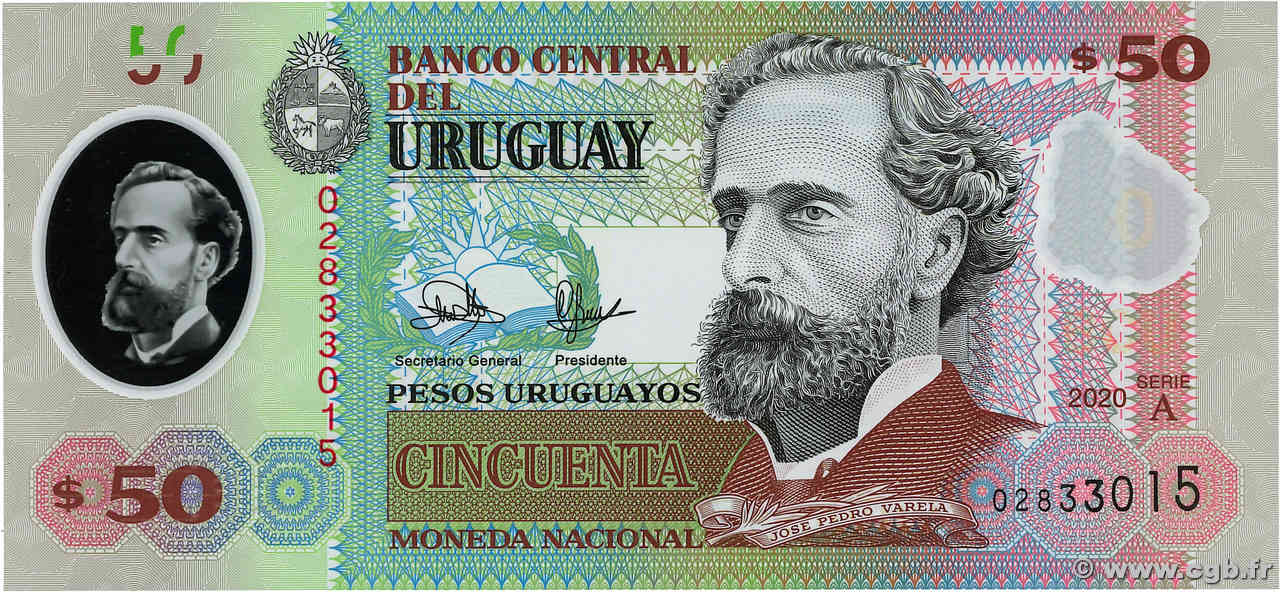 50 Pesos Uruguayos URUGUAY  2020 P.102 FDC