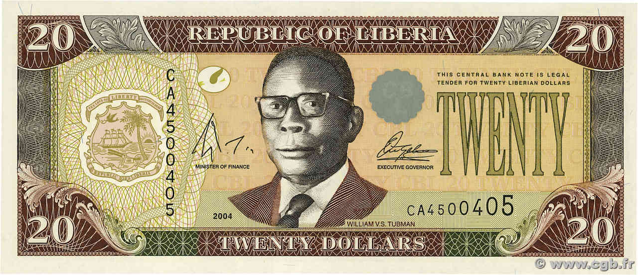 20 Dollars LIBERIA  2004 P.28b FDC