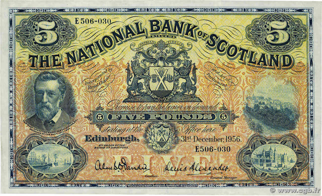 5 Pounds SCOTLAND  1956 P.259a VF