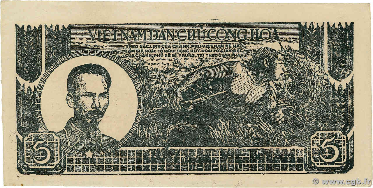 5 Dong VIETNAM  1948 P.017a SPL+