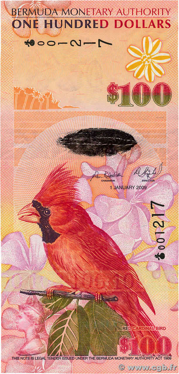 100 Dollars BERMUDAS  2009 P.62a FDC