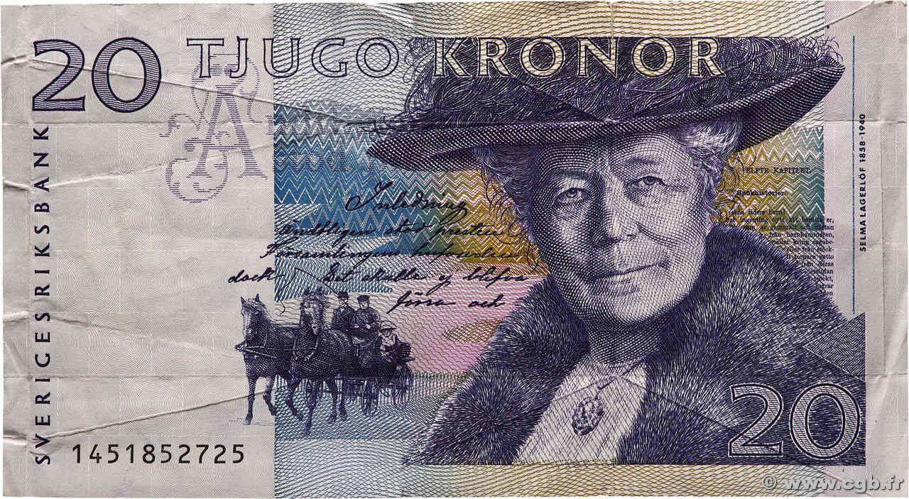20 Kronor SWEDEN  2001 P.63a VF