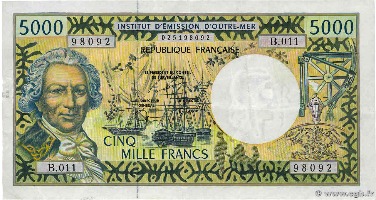 5000 Francs FRENCH PACIFIC TERRITORIES  2003 P.03g BB