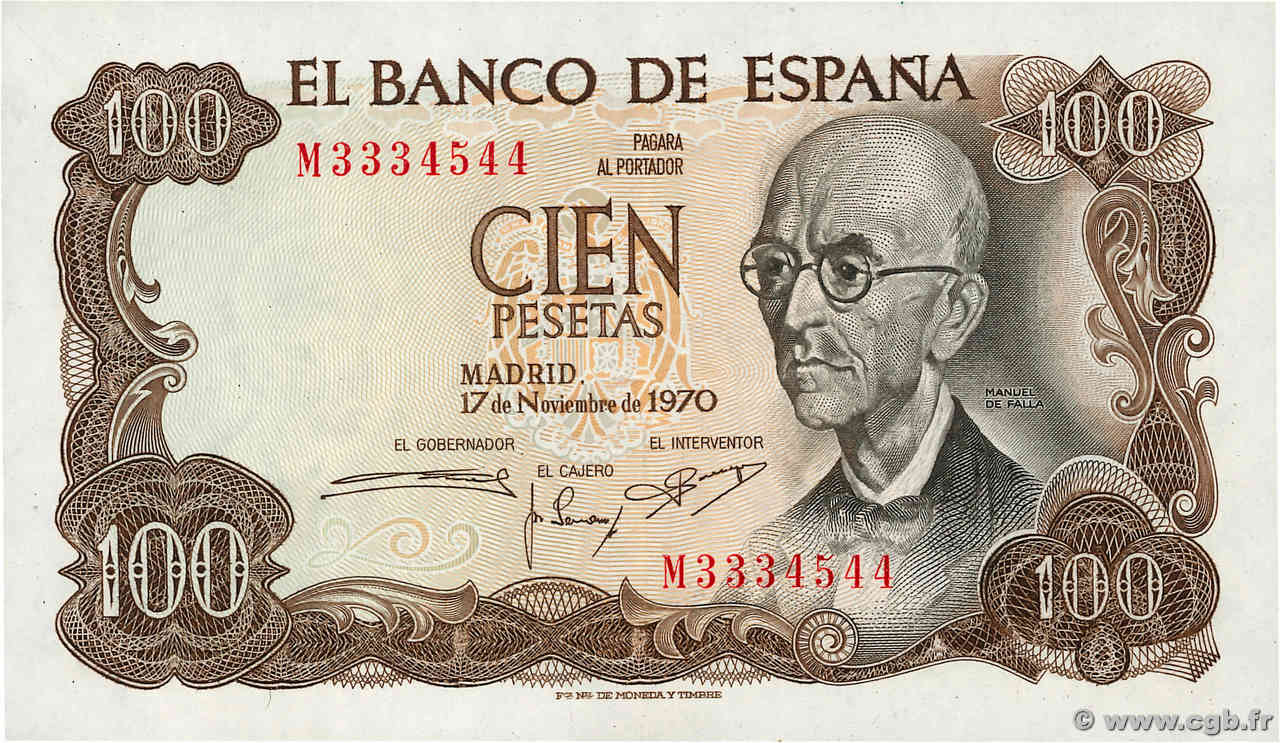 100 Pesetas ESPAGNE  1970 P.152a SUP+