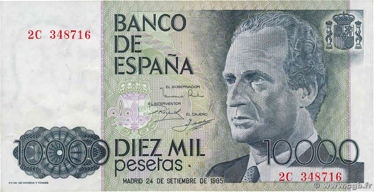 10000 Pesetas ESPAGNE  1985 P.161 TTB