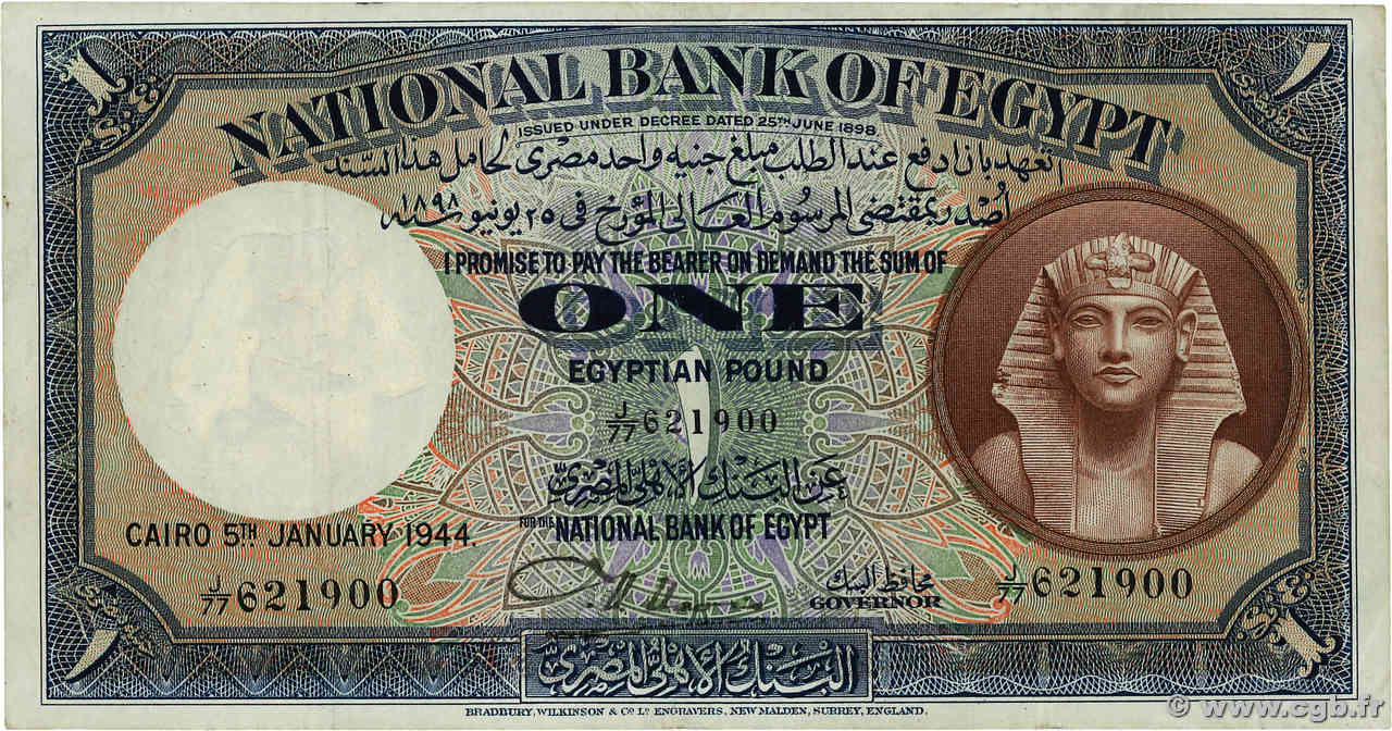 1 Pound ÉGYPTE  1944 P.022c TTB