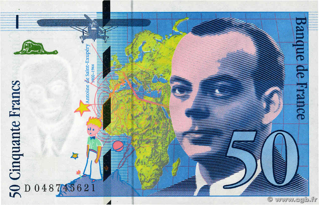 50 Francs SAINT-EXUPÉRY modifié FRANCE  1999 F.73.05 UNC