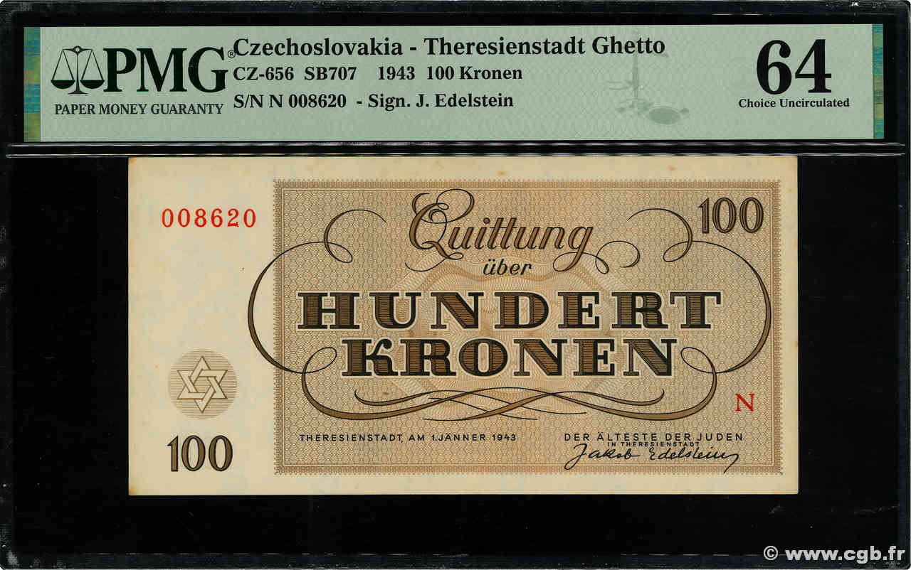 100 Kronen ISRAËL Terezin / Theresienstadt 1943 WW II.707 pr.NEUF