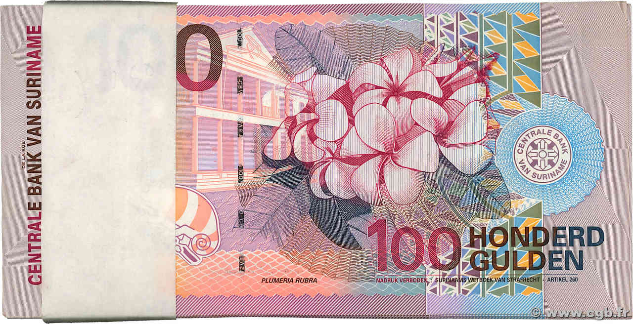 100 Gulden Liasse SURINAM  2000 P.149 AU+