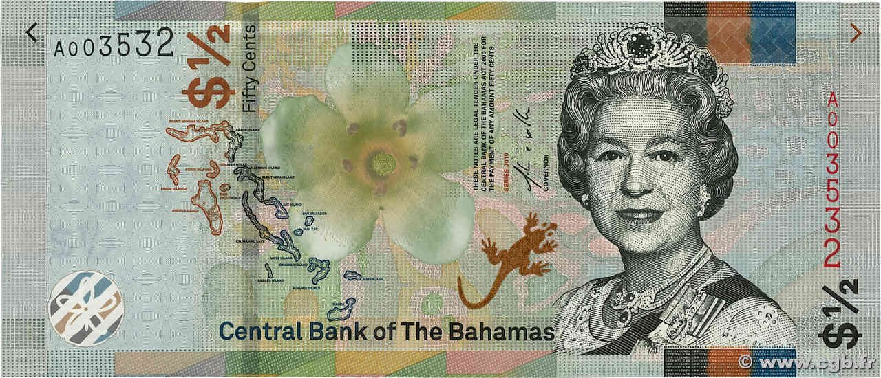 50 Cents Numéro spécial BAHAMAS  2019 P.A77 NEUF