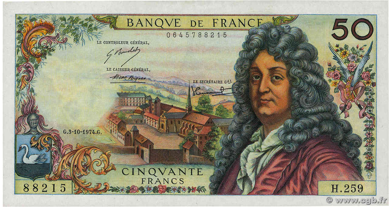 50 Francs RACINE FRANCE  1974 F.64.28 UNC-