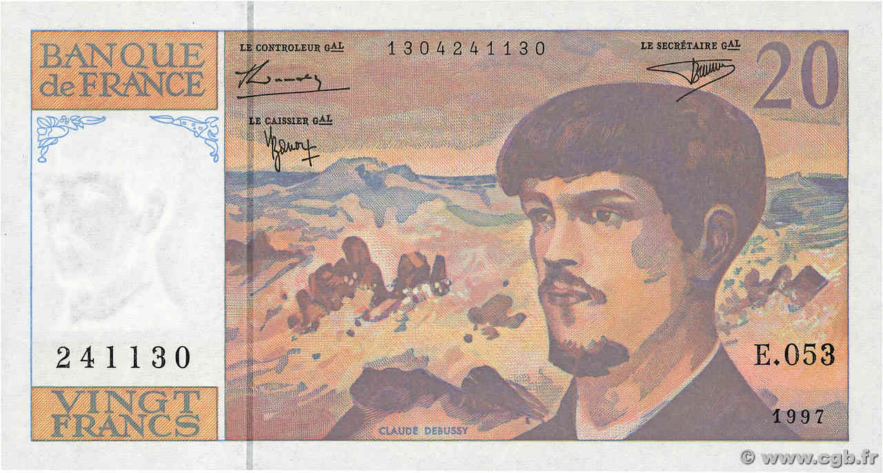 20 Francs DEBUSSY Modifié FRANCE  1997 F.66ter.02 pr.NEUF