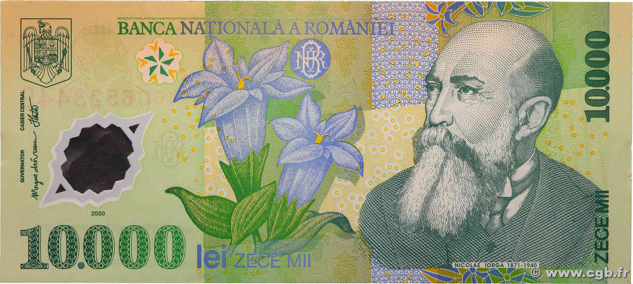 10000 Lei ROMANIA  2000 P.112b AU
