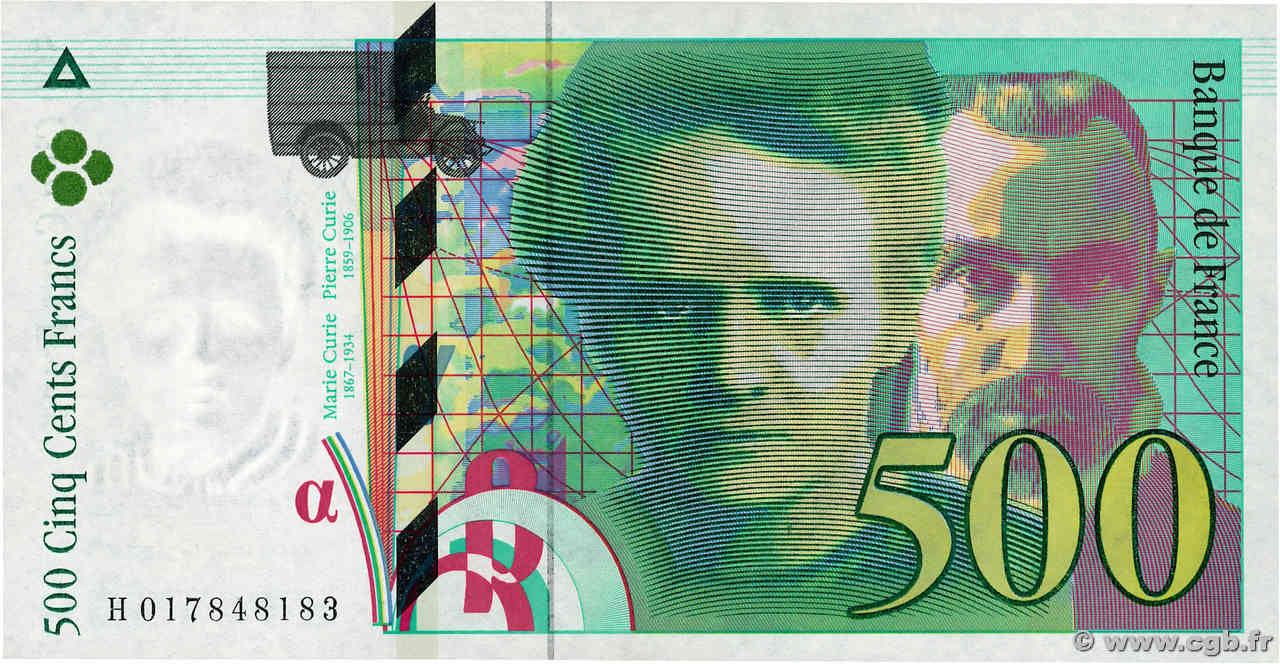 500 Francs PIERRE ET MARIE CURIE FRANCIA  1994 F.76.01 AU