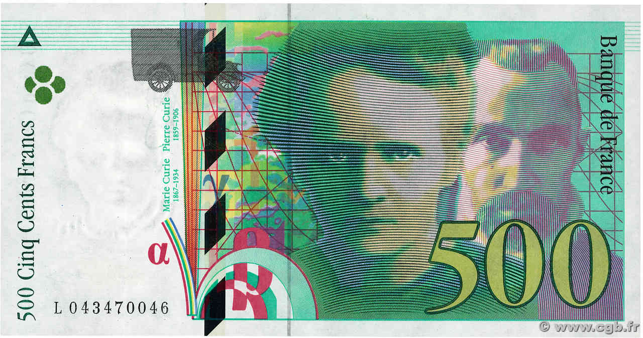 500 Francs PIERRE ET MARIE CURIE FRANCE  2000 F.76.05 NEUF