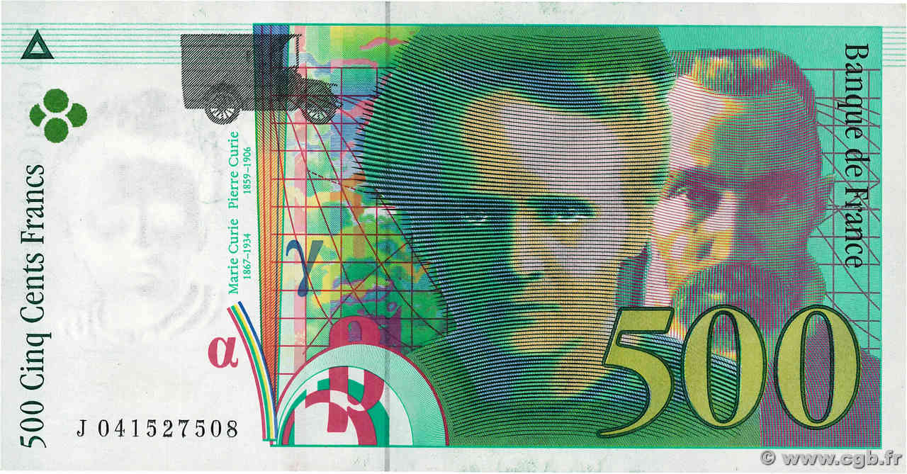 500 Francs PIERRE ET MARIE CURIE Sans STRAP Fauté FRANCE  1998 F.76f4.04 UNC