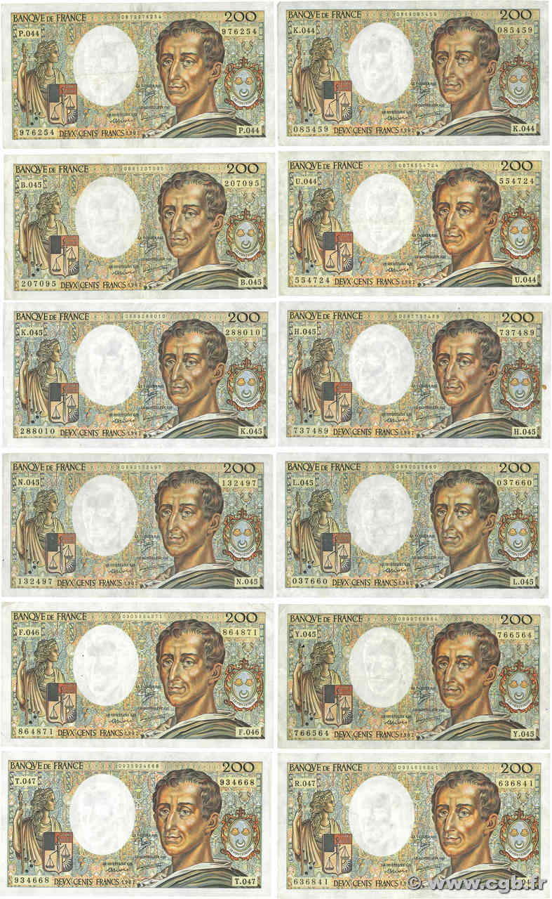 200 Francs MONTESQUIEU Lot FRANCE  1987 F.70.07 TB