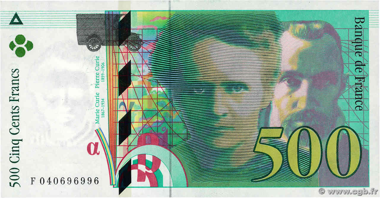 500 Francs PIERRE ET MARIE CURIE FRANCE  1998 F.76.04 SUP+