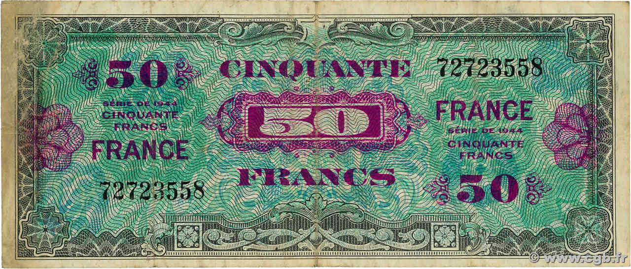 50 Francs FRANCE FRANCE  1945 VF.24.01 B+
