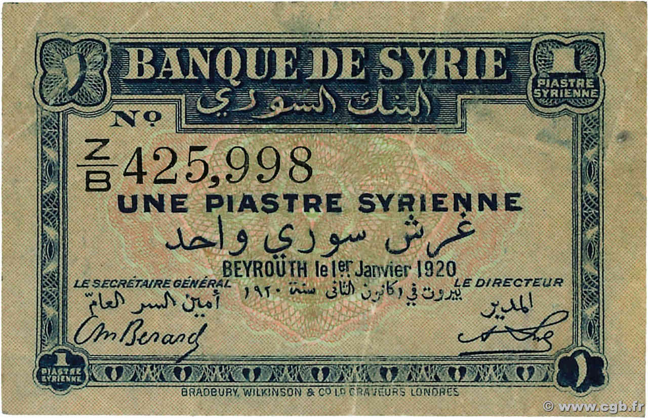 1 Piastre SIRIA  1920 P.006 q.BB