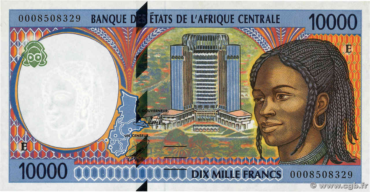 10000 Francs STATI DI L  AFRICA CENTRALE  2000 P.205Ef FDC