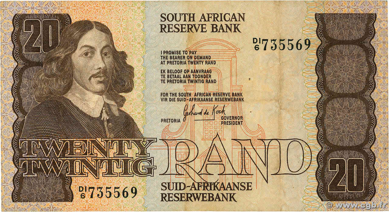 20 Rand SUDAFRICA  1982 P.121c MB