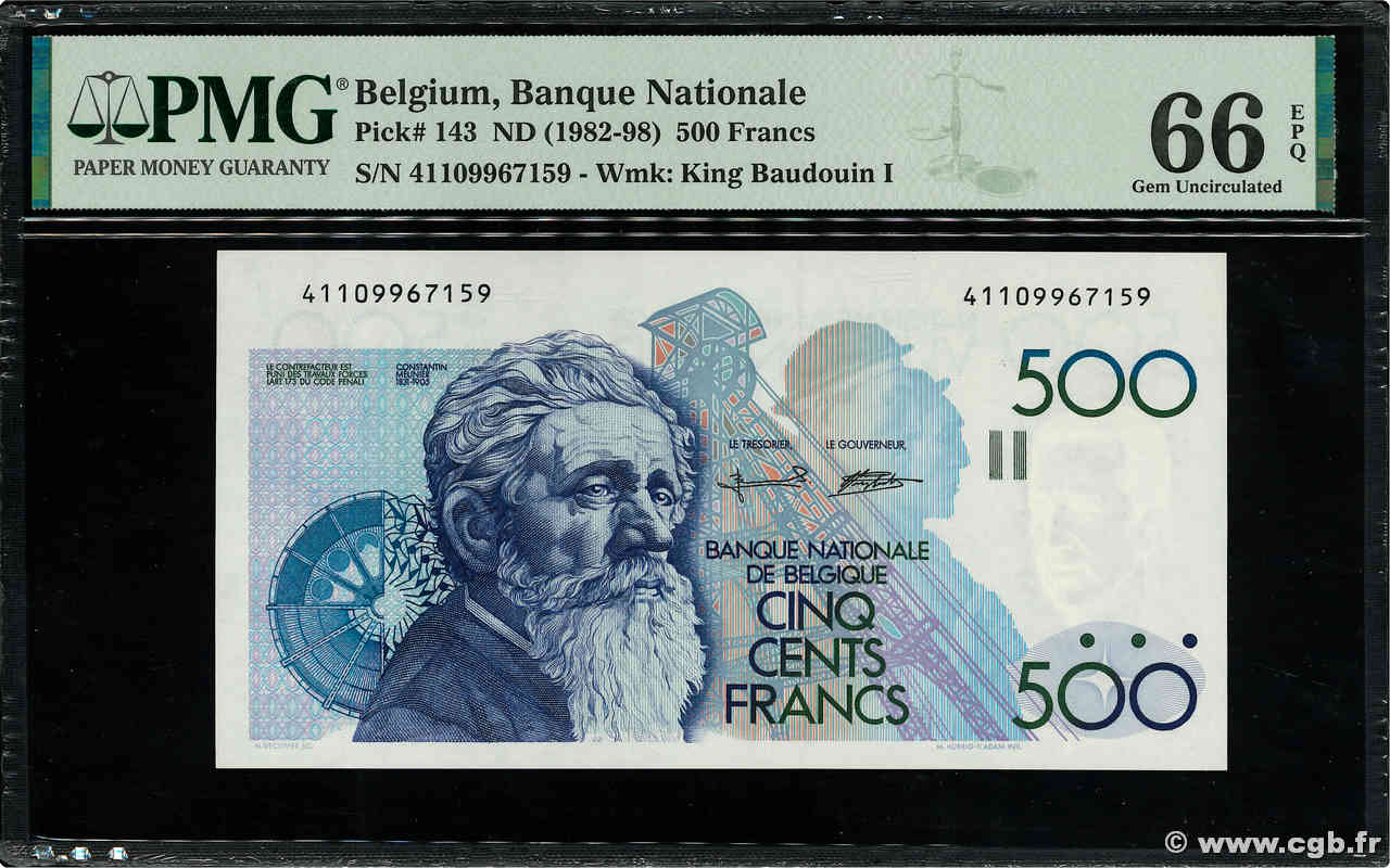 500 Francs BELGIQUE  1982 P.143 NEUF