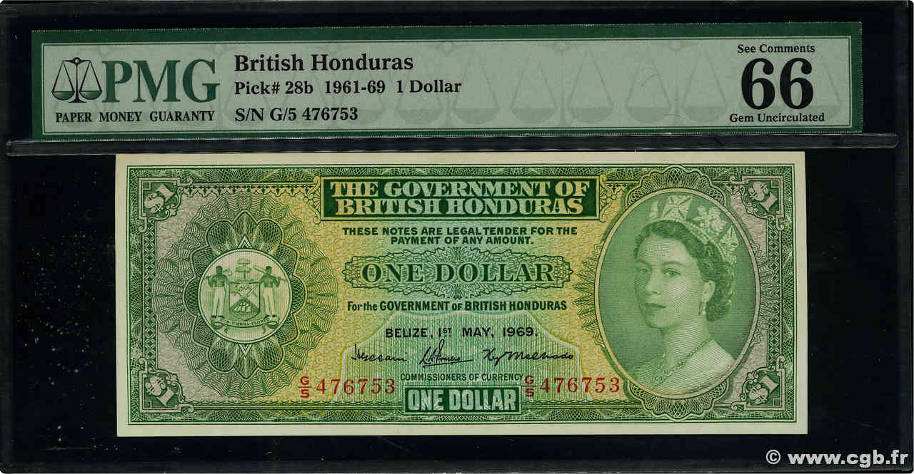 1 Dollar BRITISH HONDURAS  1969 P.28b ST