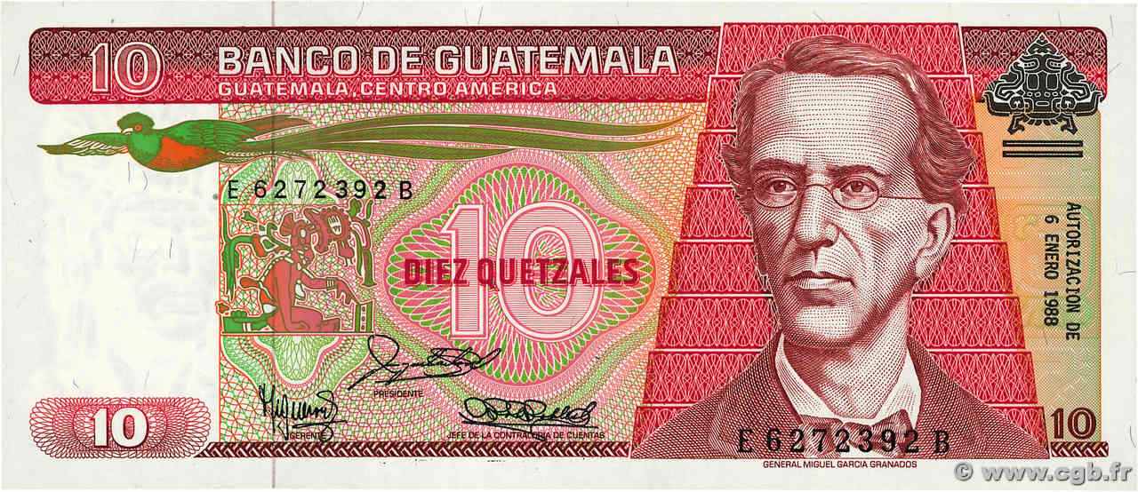 10 Quetzales GUATEMALA  1988 P.068 FDC