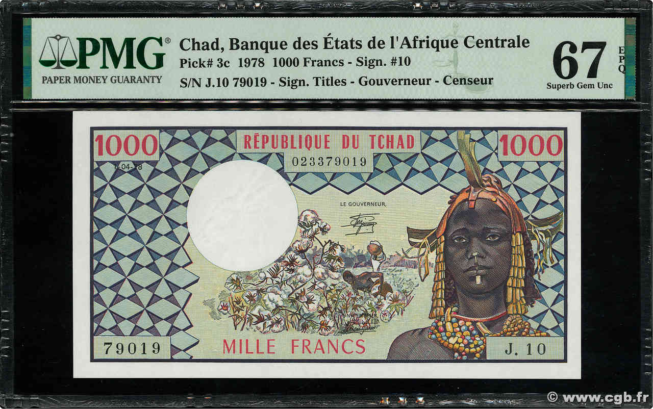 1000 Francs TCHAD  1978 P.03c NEUF