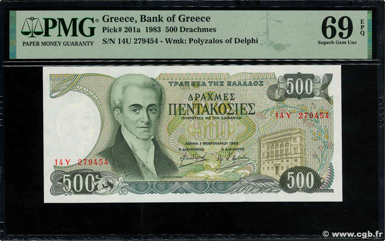 500 Drachmes GREECE  1983 P.201a UNC