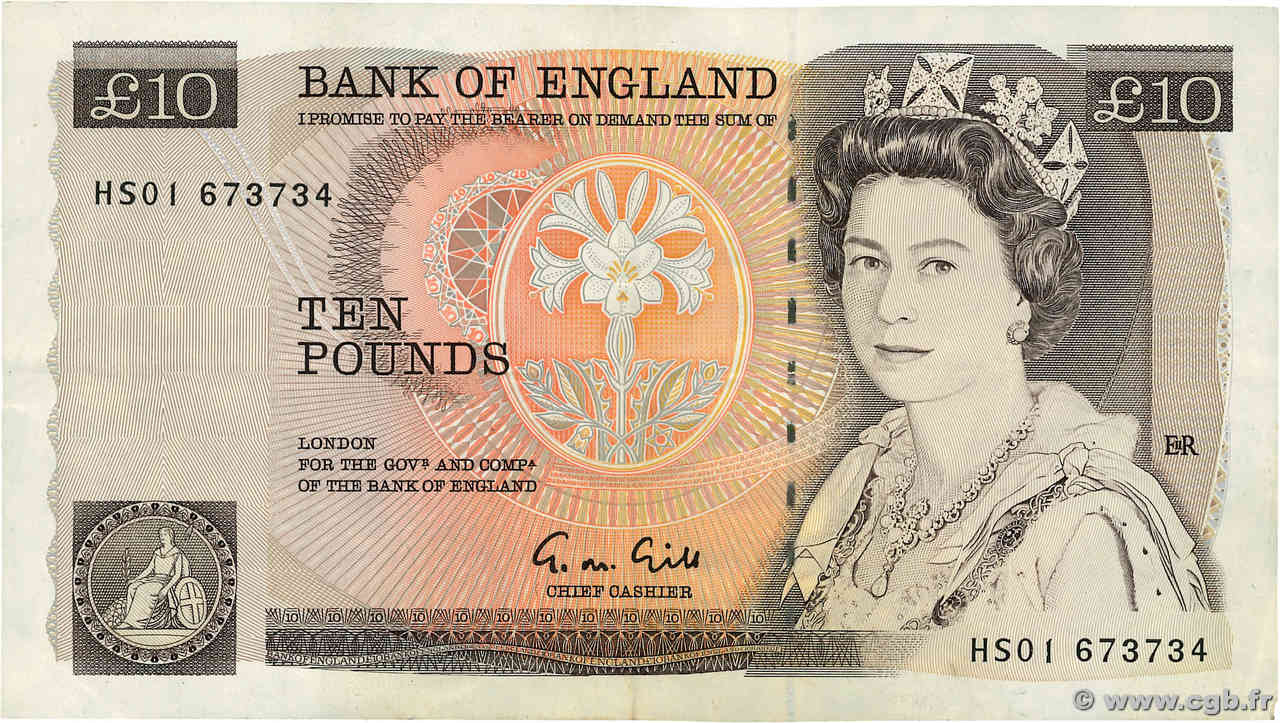 10 Pounds ANGLETERRE  1988 P.379e TTB+