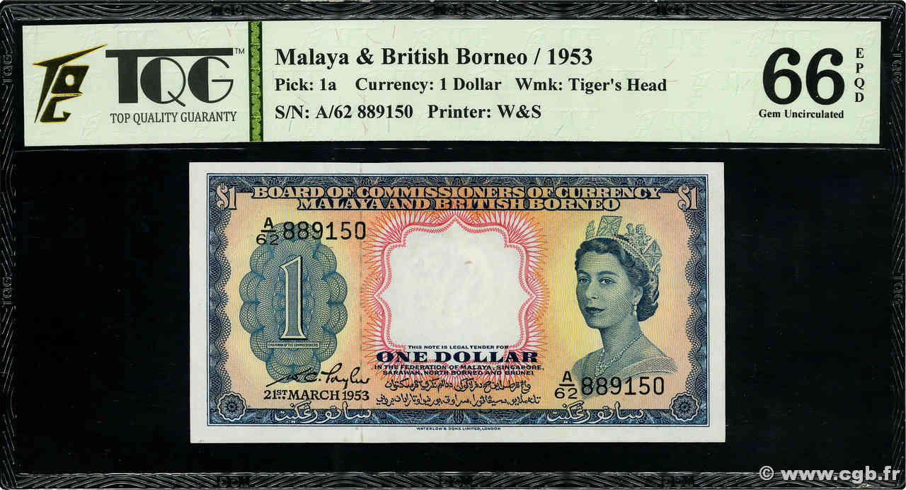 1 Dollar MALAYA and BRITISH BORNEO  1953 P.01a UNC