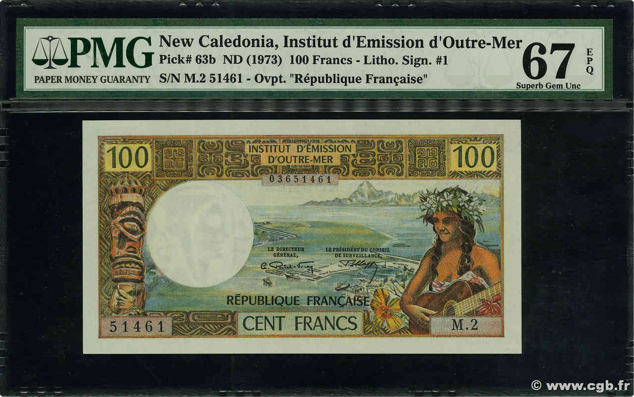 100 Francs NOUVELLE CALÉDONIE  1972 P.63b NEUF